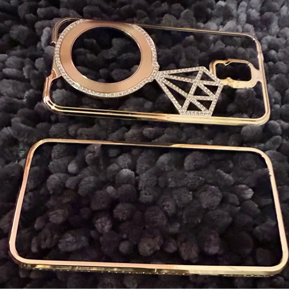 Samsung Galaxy S5 I9600 Diamond Crystals Rhinestone and Gold Case